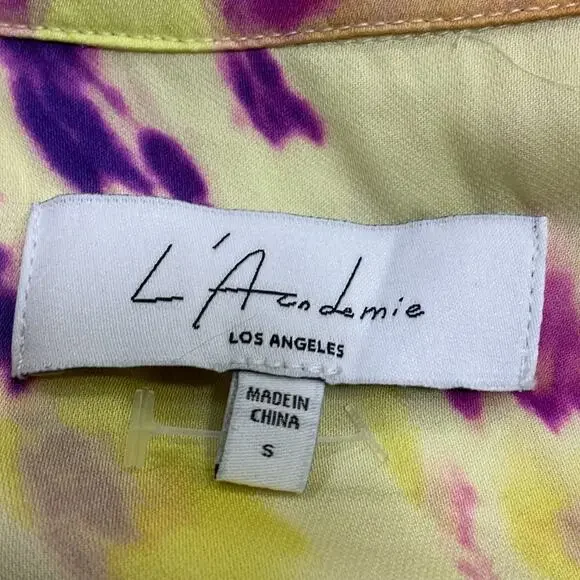 L'Academie Vibrant Yellow Lenae Shirt Size S - Picture 4 of 5